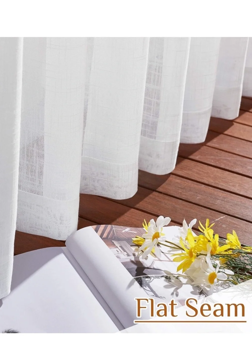 Sheer White Window Curtains - 2 Panels